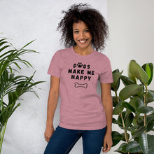 Load image into Gallery viewer, Dogs Make Me Happy T-shirt