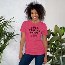 Load image into Gallery viewer, Dogs Make Me Happy T-shirt